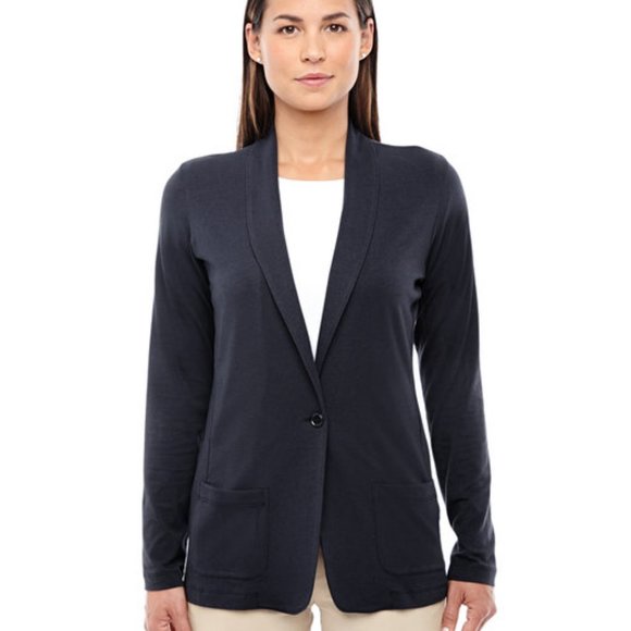 Devon & Jones Ladies' Perfect Fit™ Shawl Collar Cardigan - Black - Picture 1 of 2